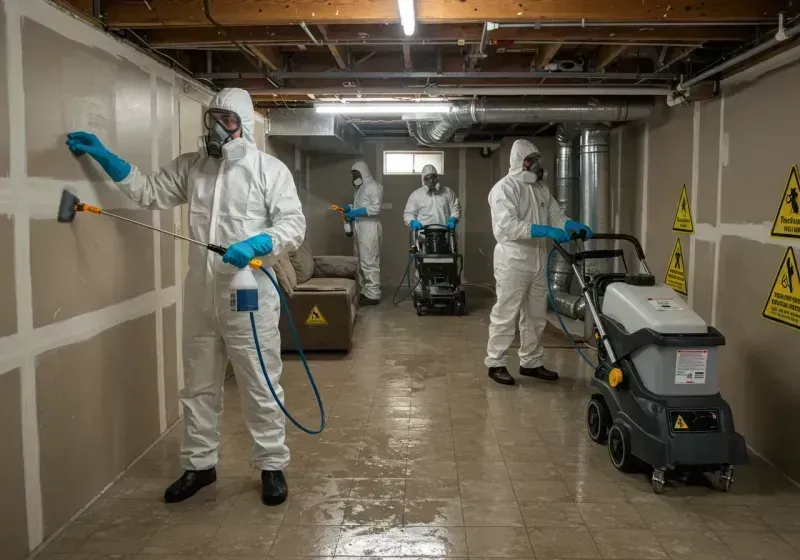 Basement Moisture Removal and Structural Drying process in South Fulton, TN